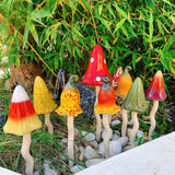 Tinkling Toadstools Ceramic Mushrooms for Garden Decoration