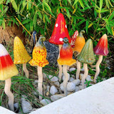 Tinkling Toadstools Ceramic Mushrooms for Garden Decoration