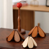 Wooden Tree Coasters with Holder, Wooden Trivets for Hot Dishes Decorative Christmas Tree Shape Includes 3 Pcs Hot Plate Mats