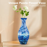 Sunflower 3D Puzzle Vase - Unique Flower Vase Crafted from 160 Curved Plastic Puzzle Pieces - Perfect Housewarming Gift for Flower Arrangements and Home Decoration