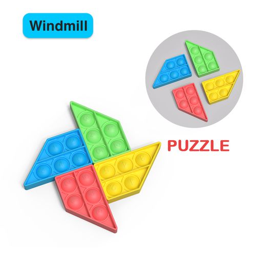 Puzzle Fidget Toys Jigsaw Pop It Educational Toys for Children