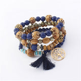 4pcs/set Beads Bracelet Fashion Jewelry Natural Stone Beaded Elastic Bracelet Bangles for Women DIY Handmade Beads Jewelry