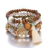 4pcs/set Beads Bracelet Fashion Jewelry Natural Stone Beaded Elastic Bracelet Bangles for Women DIY Handmade Beads Jewelry