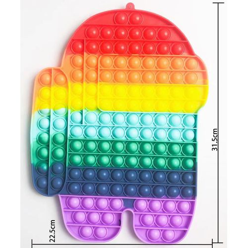Big Size 30cm Round Rainbow Push Pop Fidget Toy