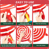 30Pcs Christmas Foil Balloons, Large Candy Cane Swirl Mylar Balloons with Ribbons, Red Green Balloons for Birthday and Candies Theme Party Decorations