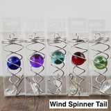 Rotating Wind Spinner Tail Stainless Steel Crystal Glass Ball Pendant 4.5 Inch Spiral Tail Wind Accessories