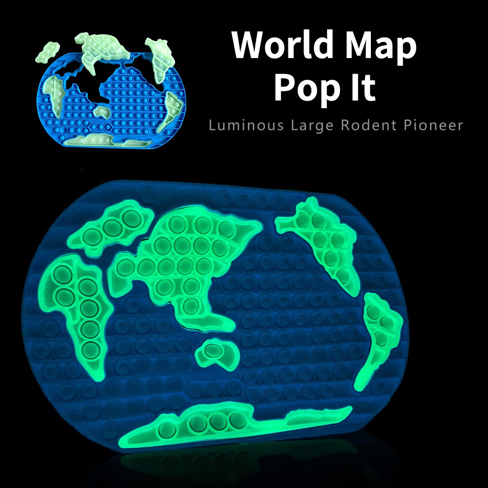 World Map Puzzle Fidget Toys Puzzle Pop It Educational Toys for Children