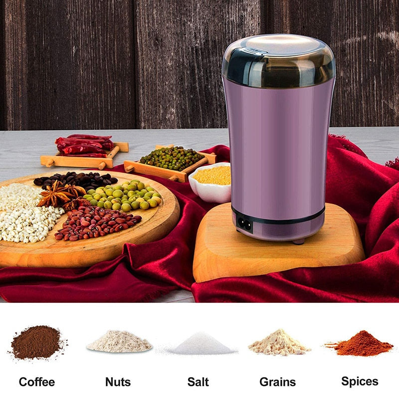 Electric Coffee Grinder Portable -One Button Control Coffee Bean Grinder Core Espresso Grinder Strong Power Uniform Grinding Adjustable