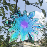 Stainless steel Christmas-themed snowflake wind turn wind bell