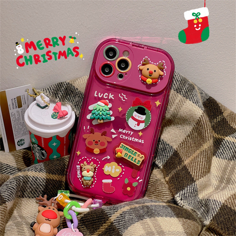 3D Christmas Phone Case New Year Phone Case for iPhone 14 13 12 11 X Santa Phone Case Elk Phone Case