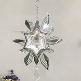 Stainless steel Christmas-themed snowflake wind turn wind bell