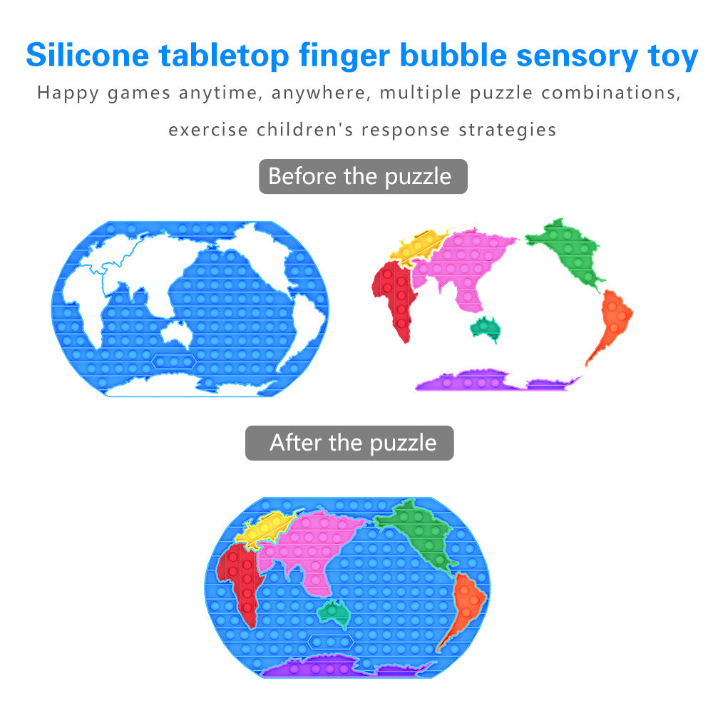 KingHong World Map Puzzle Fidget Toys Puzzle Pop It Educational Toys for Children