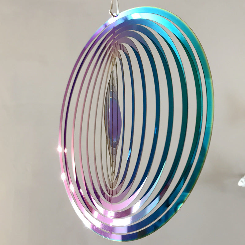 Round Wind Spinner Wind Turn 3D Metal Wind Spinner 3D Wind Chimes