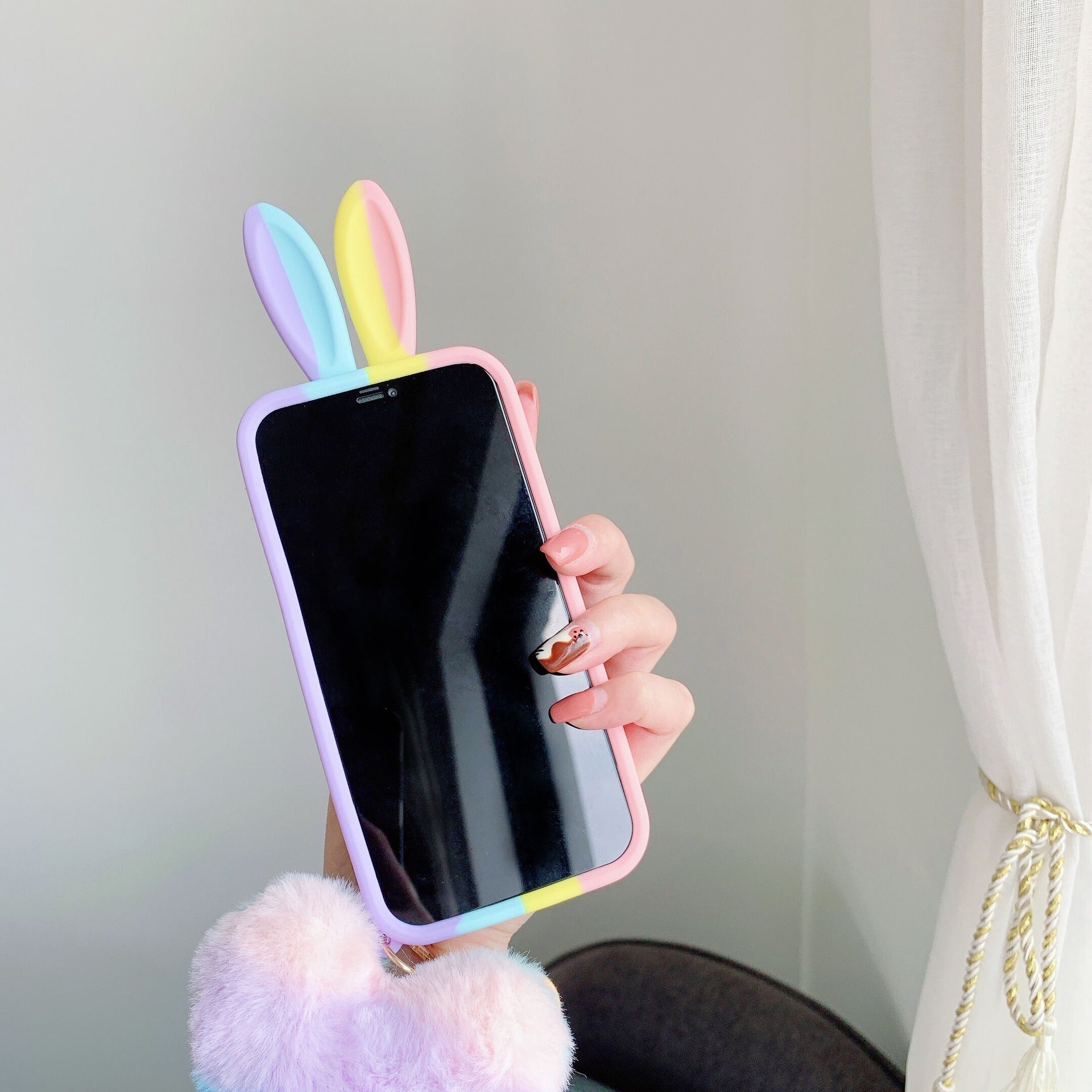 Rabbit Ear Bubble Protective Phone Case Pop It Fidget Toy Phone Case