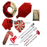 BONROPIN Christmas Balloon Garland Arch kit with Christmas Red White Candy Balloons Gift Box Balloons Red Star Balloons for Xmas Party Decorations