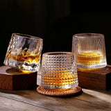 Whiskey Tumbler Glass Rotating Cup Crystal Glass Cup