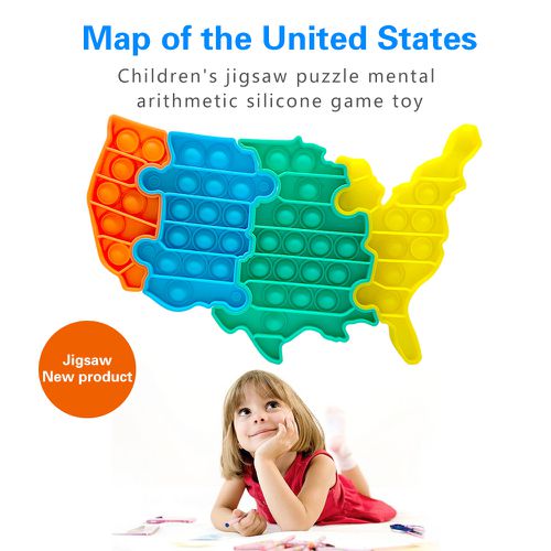 American Map Puzzle Fidget Toys Puzzle Pop It